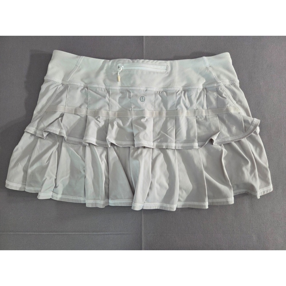 Lululemon Skort Womens 10 Off White Short Lined Mid Rise Skirt Ruffled Flowy